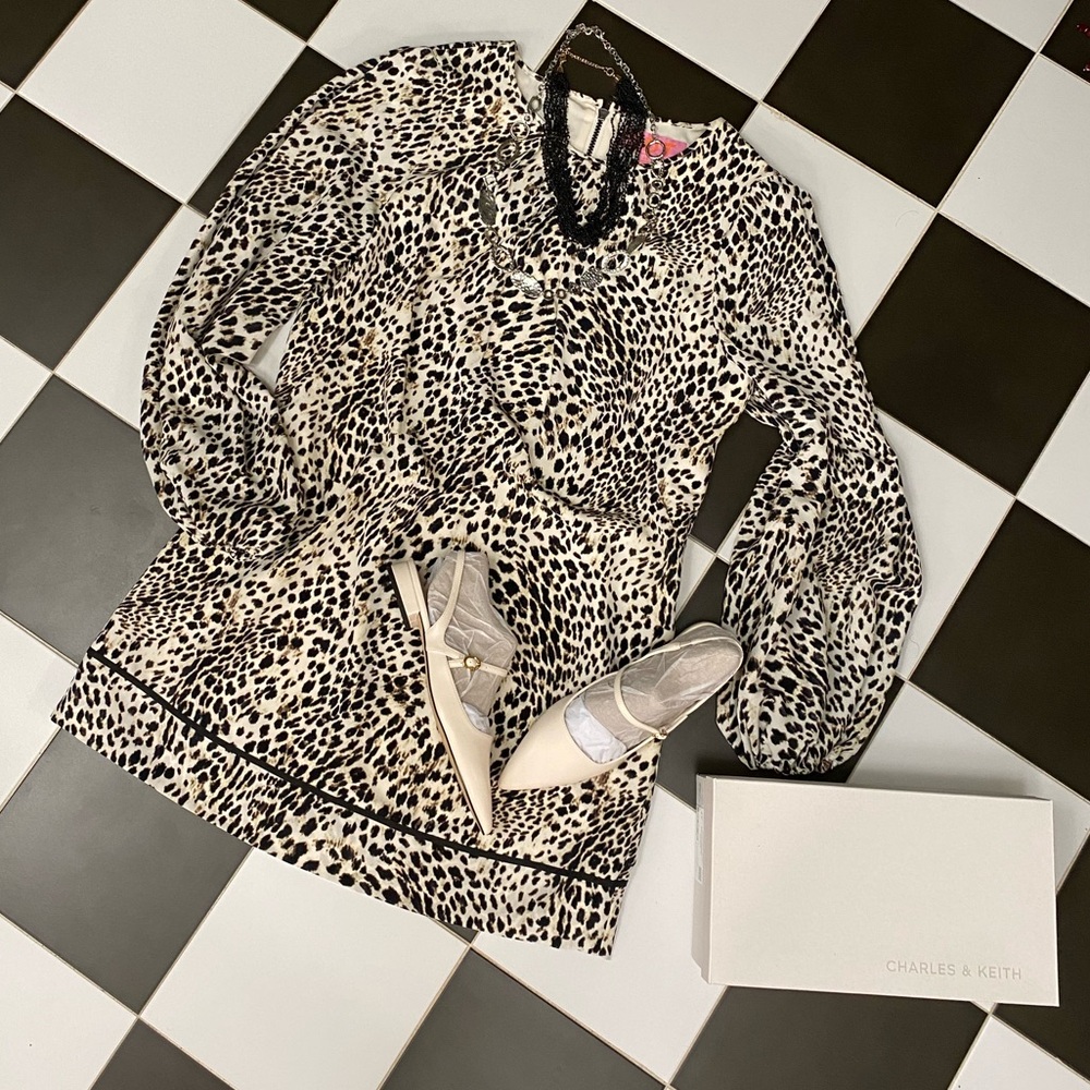LDT Elizabeth Long Blouson Shift Dress size 14
